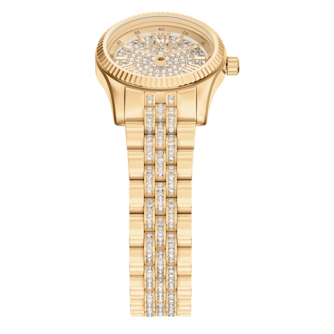 Michael Kors Women's Lexington Three-Hand Gold-Tone Stainless Steel Watch, 26mm