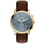 Fossil Men's Neutra Chronograph Brown Leather Watch, 44mm