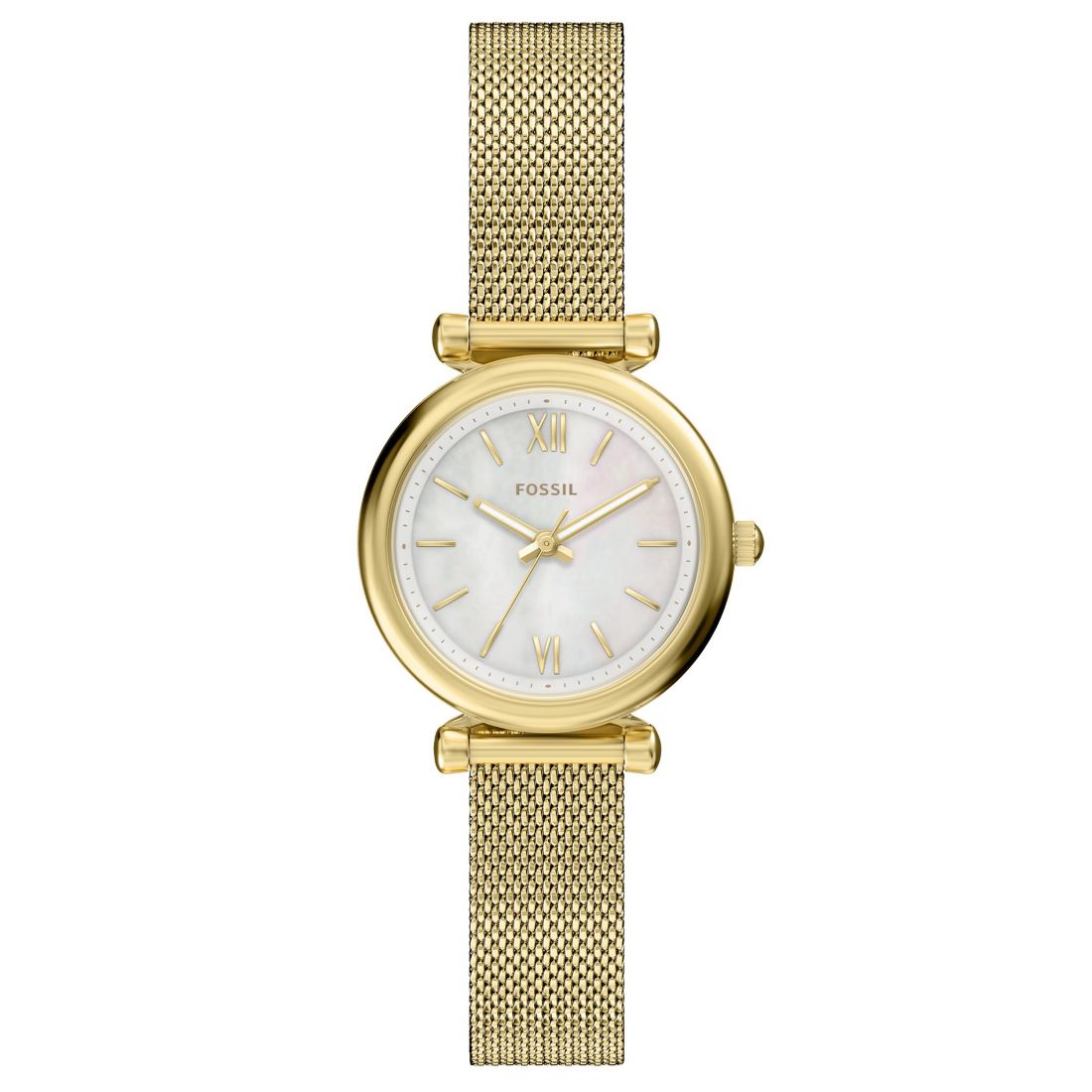 Fossil Women's Carlie Three-Hand Gold-Tone Stainless Steel Watch, 28mm