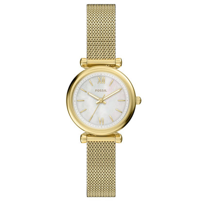Fossil Women's Carlie Three-Hand Gold-Tone Stainless Steel Watch, 28mm