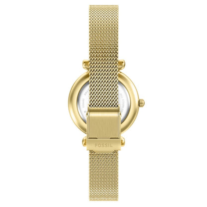 Fossil Women's Carlie Three-Hand Gold-Tone Stainless Steel Watch, 28mm