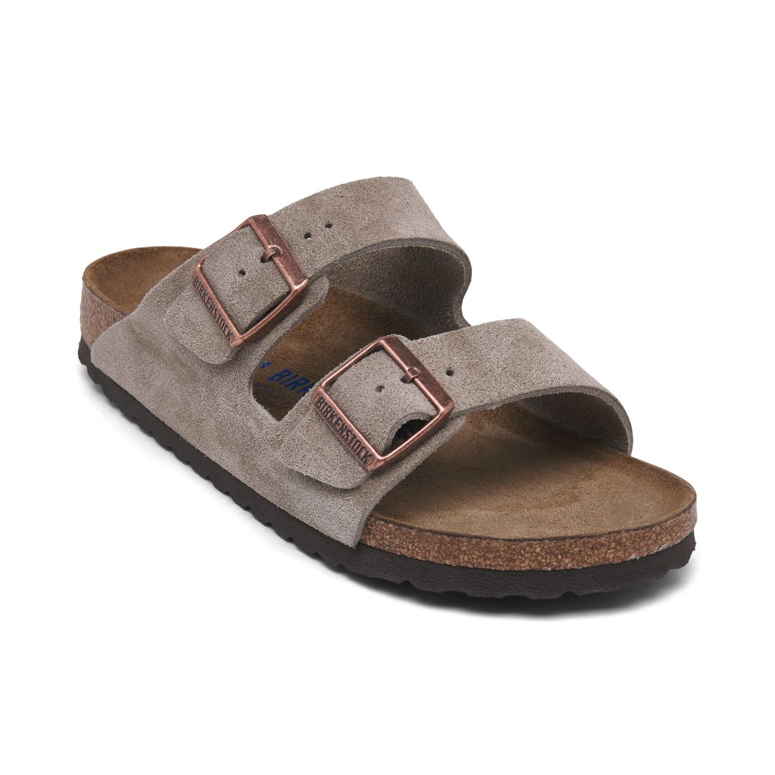 Birkenstock Women's Arizona Soft Footbed Suede Leather Sandals from Finish Line - Beige, Taupe