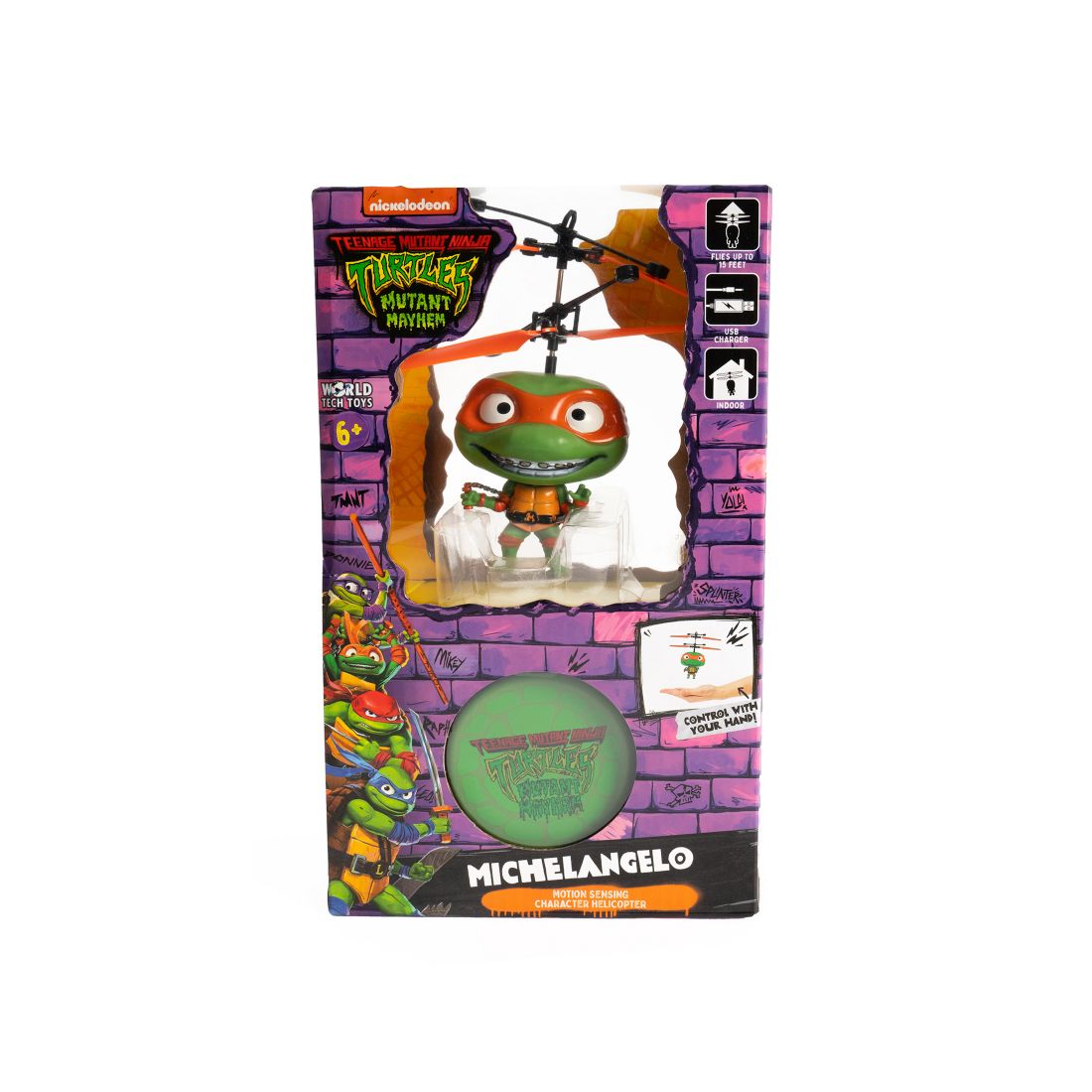 World Tech Toys Tmnt Michaelangelo Flying Ufo Helicopter