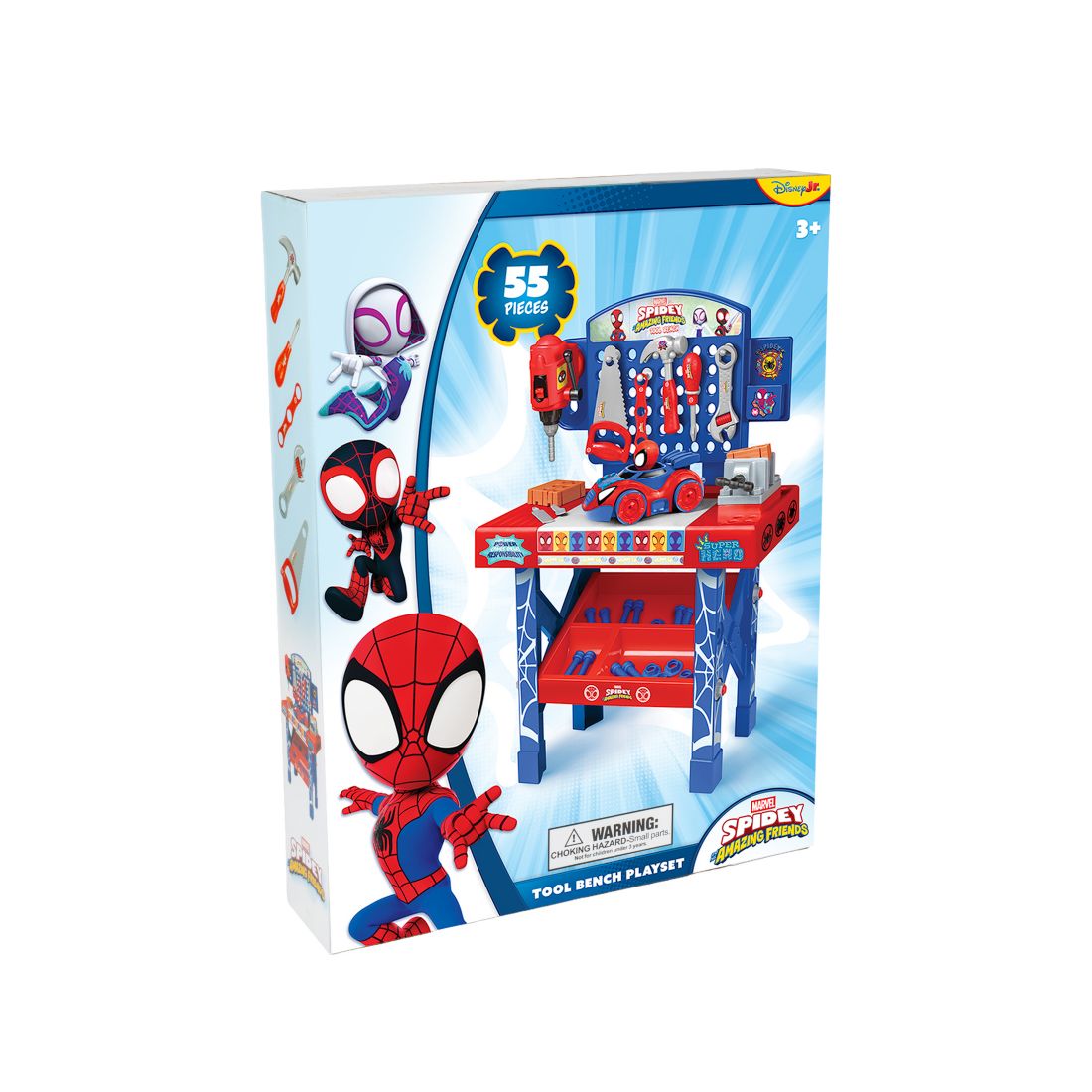 World Tech Toys Spidey and His Amazing Friends Tool Bench Playset with Take Apart Car
