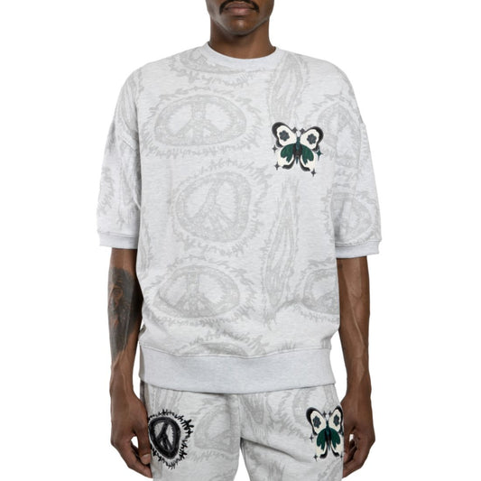 All Good Things Are Welcome Here Men's Peace Sign Graphic T-Shirt