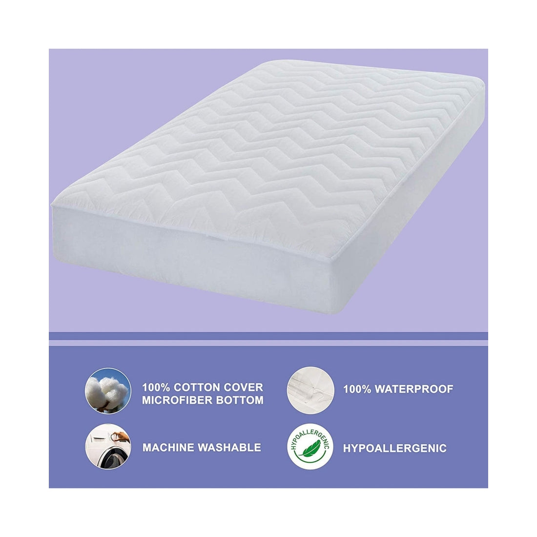 Waterguard Waterproof Quilted Mattress Pad Protector – White