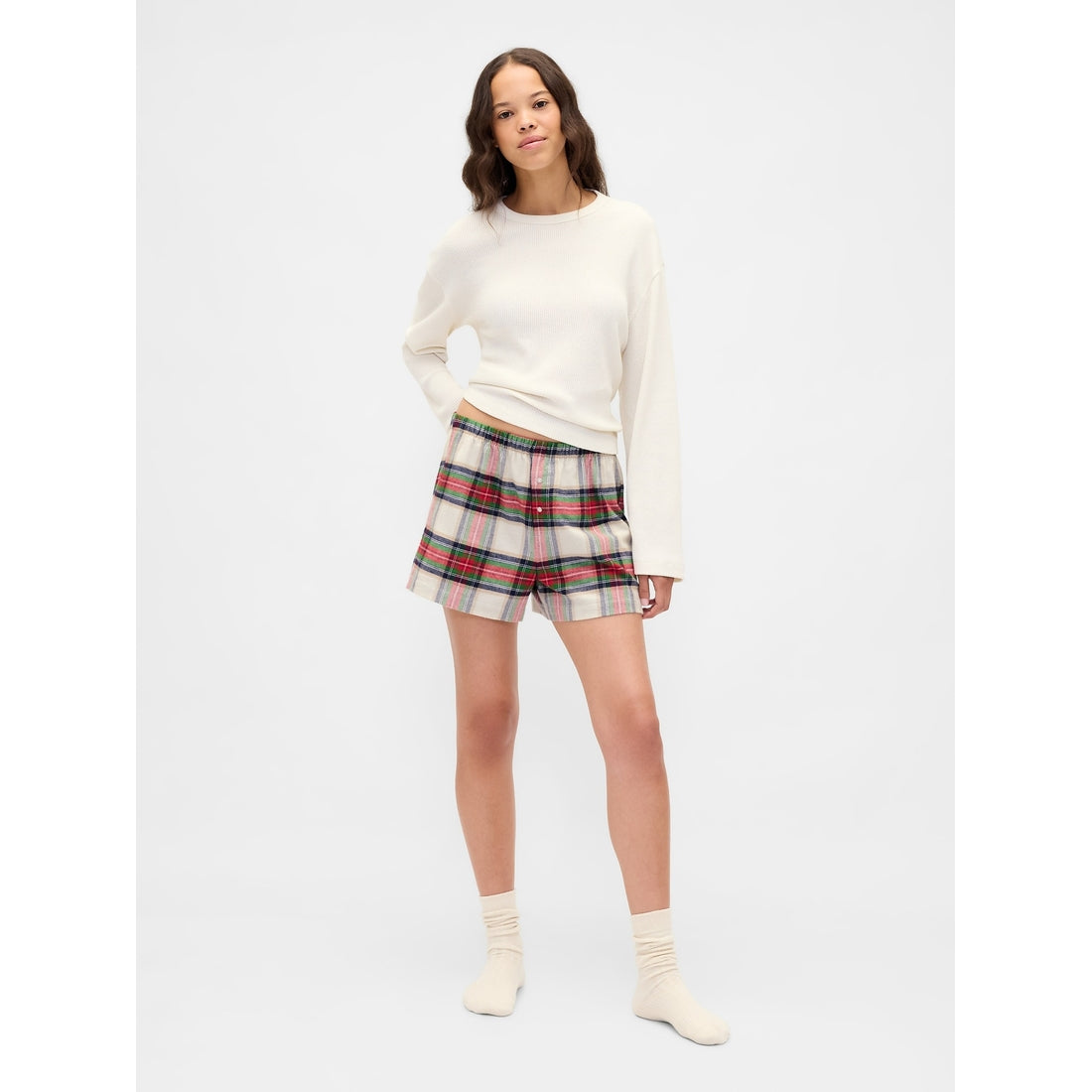 Women's Logo Flannel Boxer Shorts