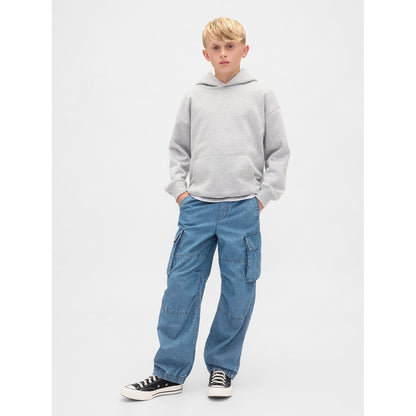 Boys' Denim Baggy Cargo Joggers