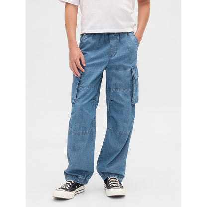 Boys' Denim Baggy Cargo Joggers