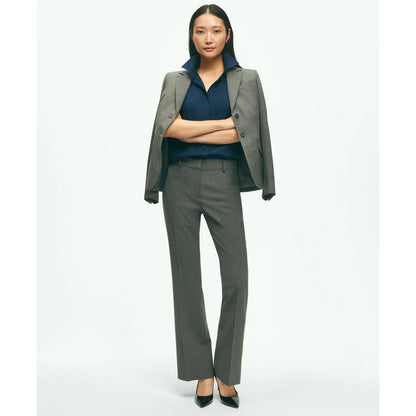 The Essentials Brooks Brothers Stretch Wool Flare Leg Trousers