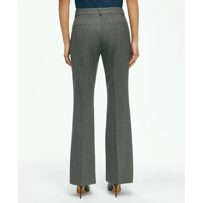 The Essentials Brooks Brothers Stretch Wool Flare Leg Trousers