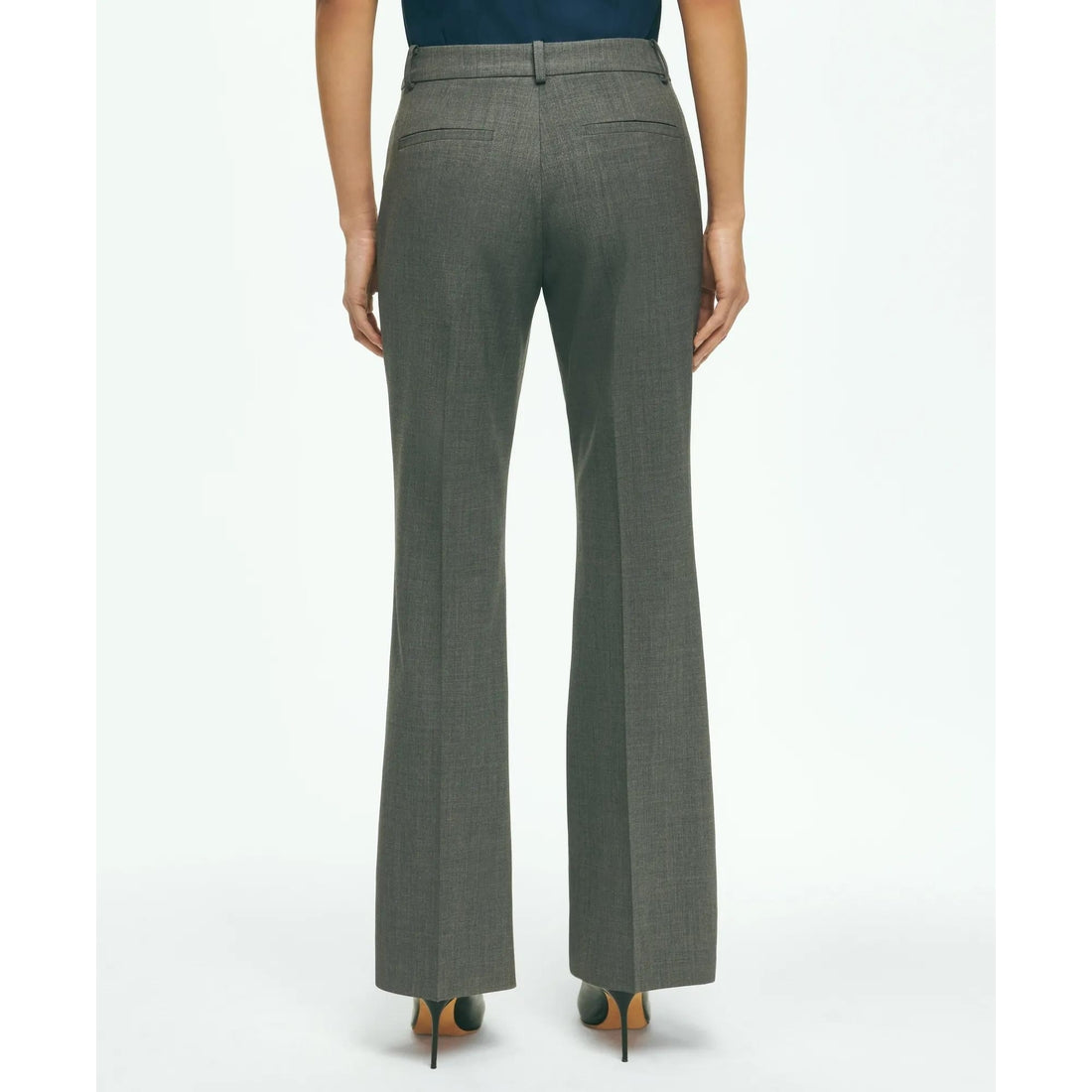 The Essentials Brooks Brothers Stretch Wool Flare Leg Trousers
