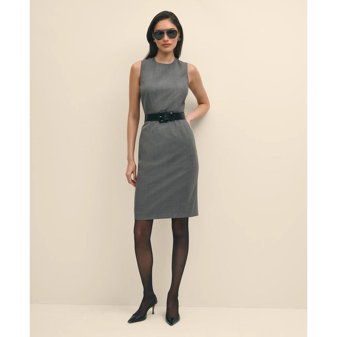 The Essentials Brooks Brothers Stretch Wool Sheath Dress