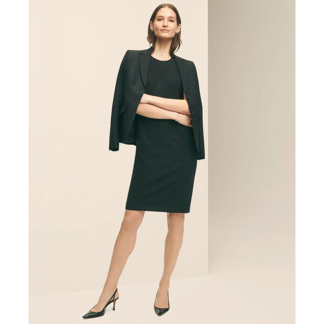 The Essentials Brooks Brothers Stretch Wool Sheath Dress