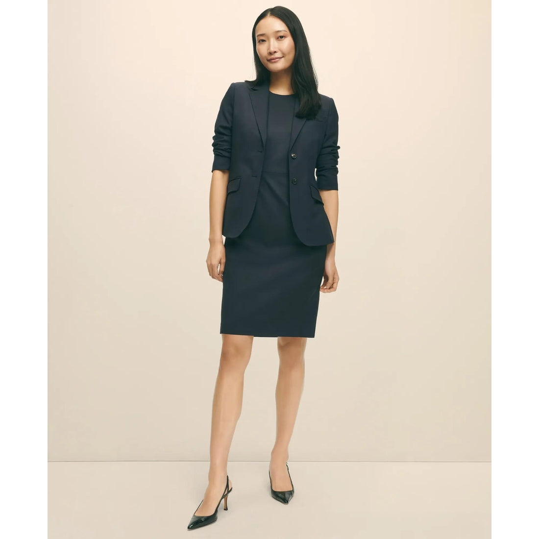 The Essentials Brooks Brothers Stretch Wool Sheath Dress