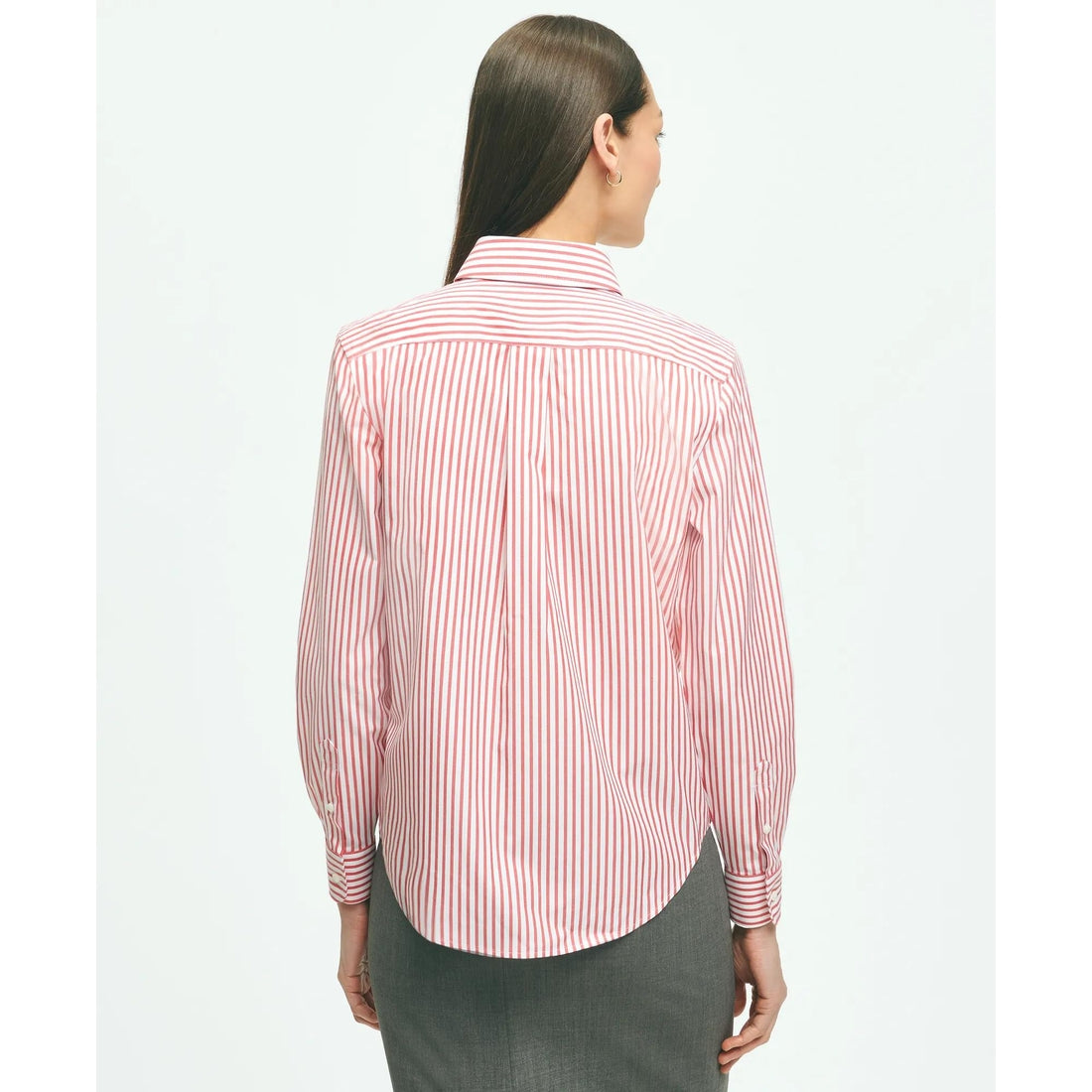 Classic Fit Stretch Supima Cotton Non-Iron Bengal Stripe Dress Shirt