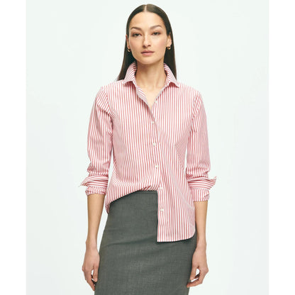 Classic Fit Stretch Supima Cotton Non-Iron Bengal Stripe Dress Shirt