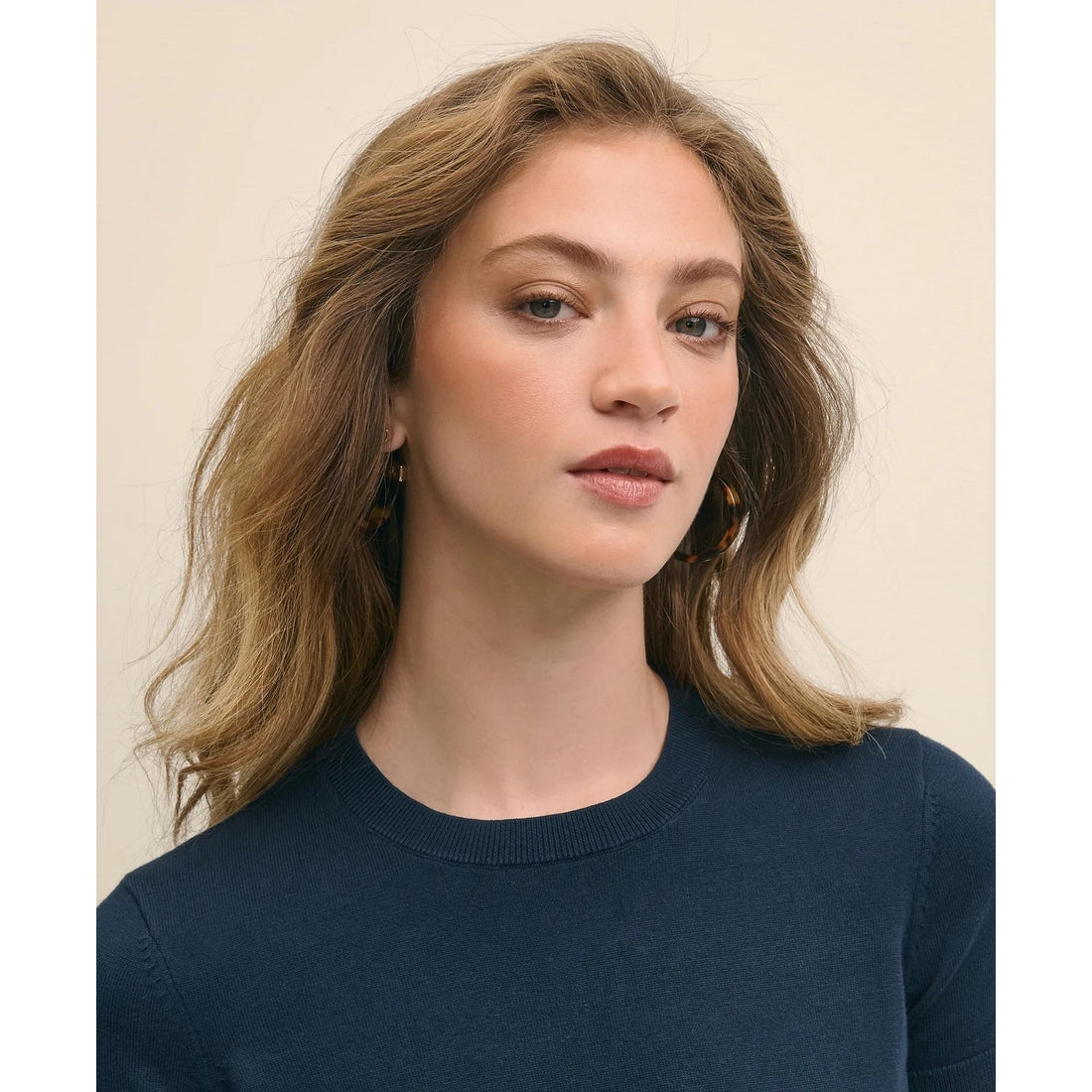 Supima Cotton Jersey Short-Sleeve Sweater