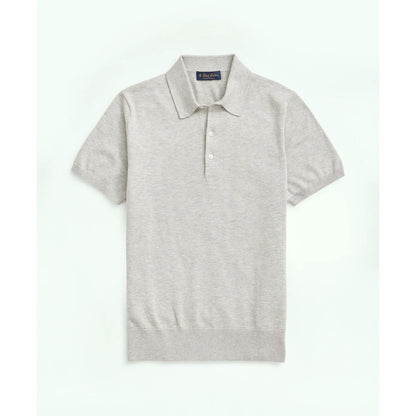 Supima Cotton Short-Sleeve Polo Sweater