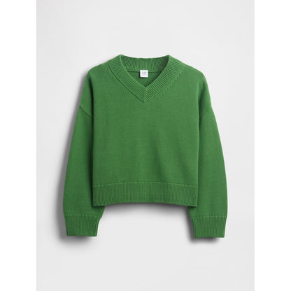 Girls' Boxy V-Neck Sweater