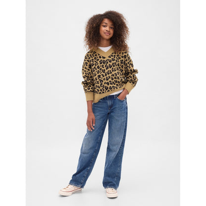 Girls' Boxy V-Neck Sweater