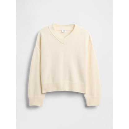 Girls' Boxy V-Neck Sweater