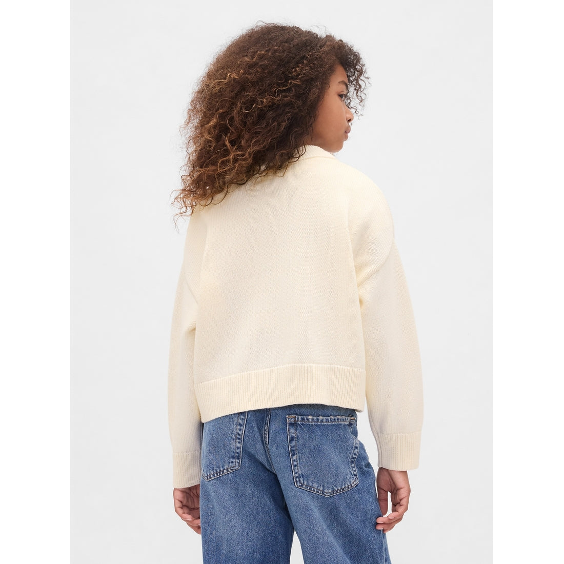 Girls' Boxy V-Neck Sweater