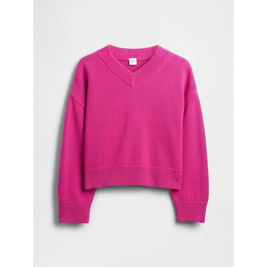 Girls' Boxy V-Neck Sweater