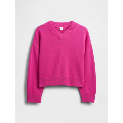 Girls' Boxy V-Neck Sweater