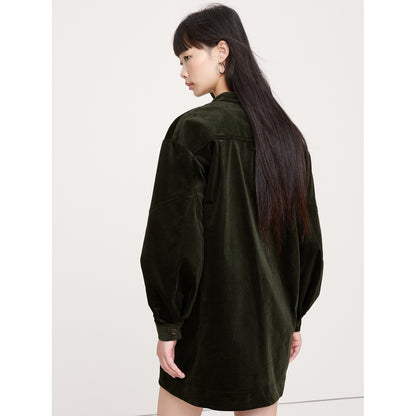 Women's Corduroy Popover Shift Dress