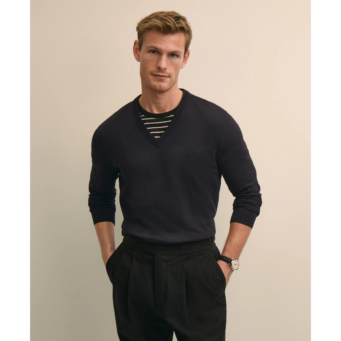 Supima Cotton V-Neck Sweater