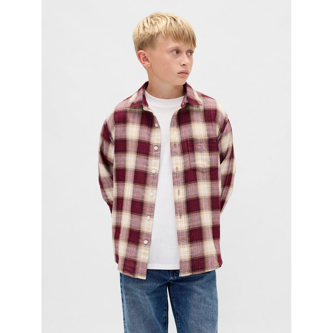 Boys' Relaxed Plaid Shirt