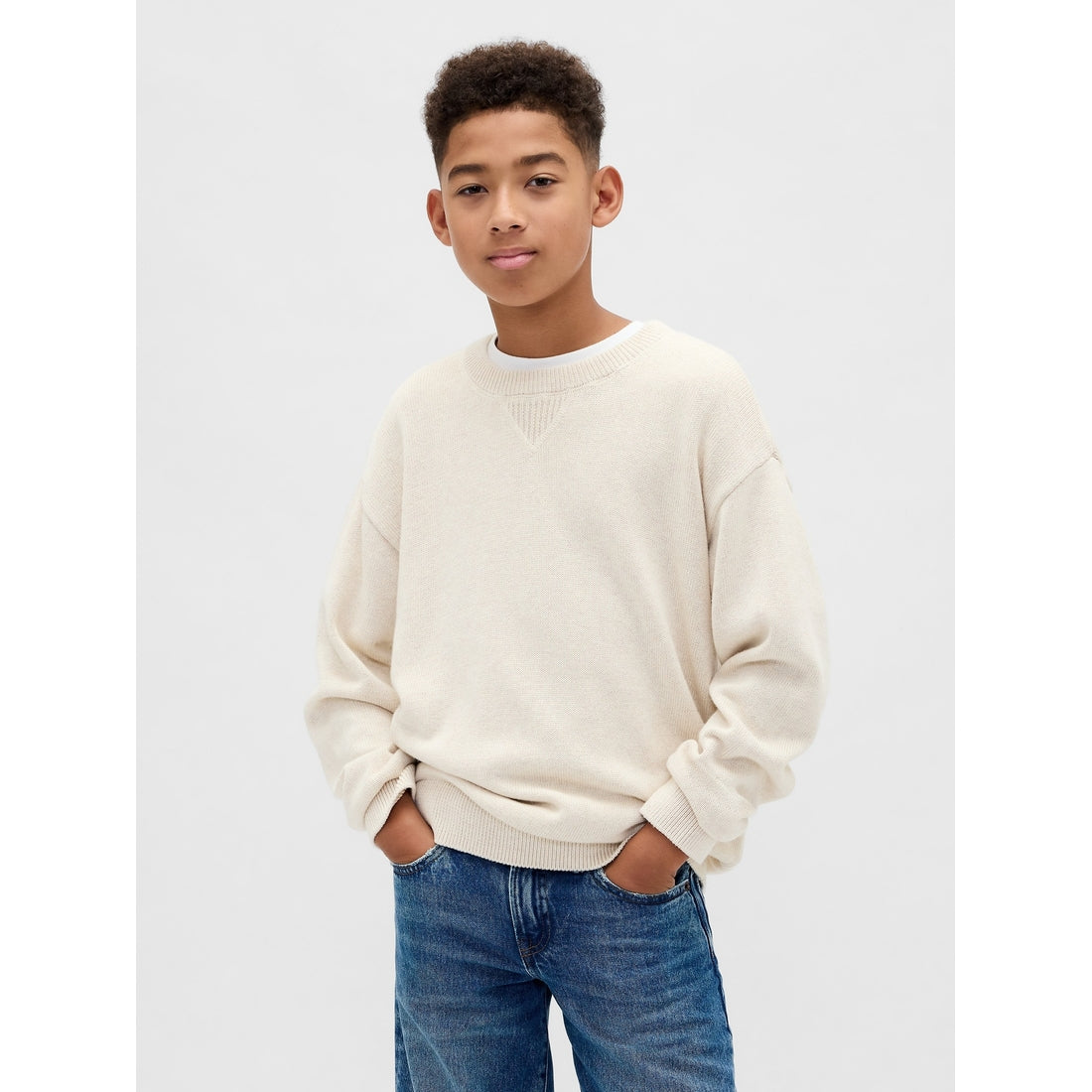 Boys' Relaxed Crewneck Sweater