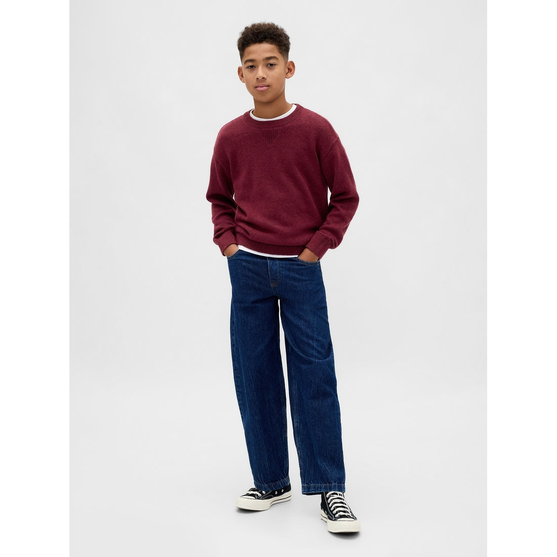 Boys' Relaxed Crewneck Sweater