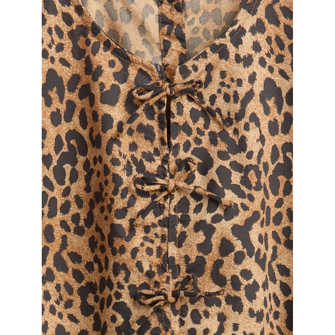 Girls' Poplin Puff-Sleeve Leopard Dress