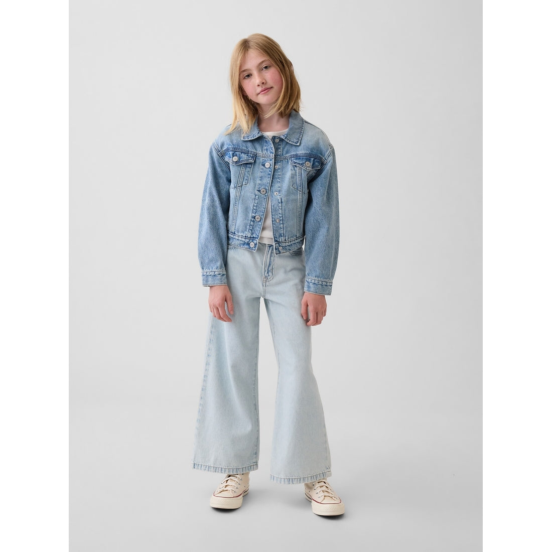 Girls' High Rise Stride Wide-Leg Ankle Jeans