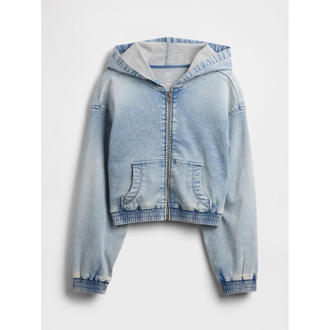 Girls' Knit Denim Zip Hoodie