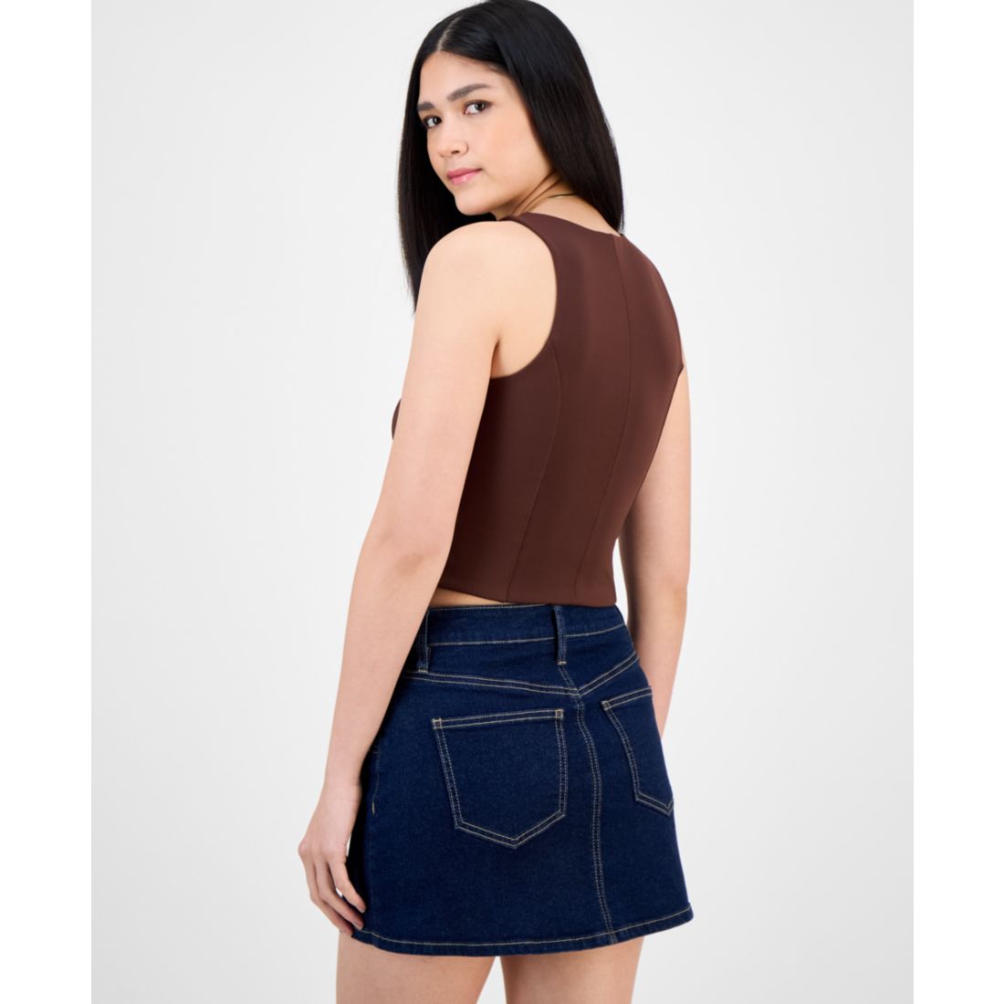 Bar Iii Women's Soft-Seam Corset Tank Top, Exclusively at Macy's