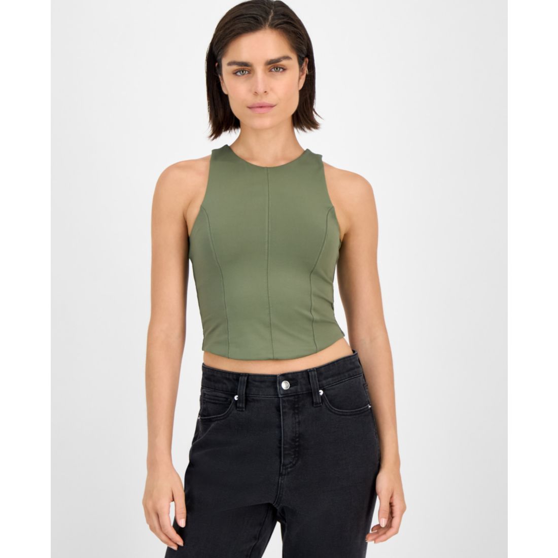 Bar Iii Women's Soft-Seam Corset Tank Top, Exclusively at Macy's