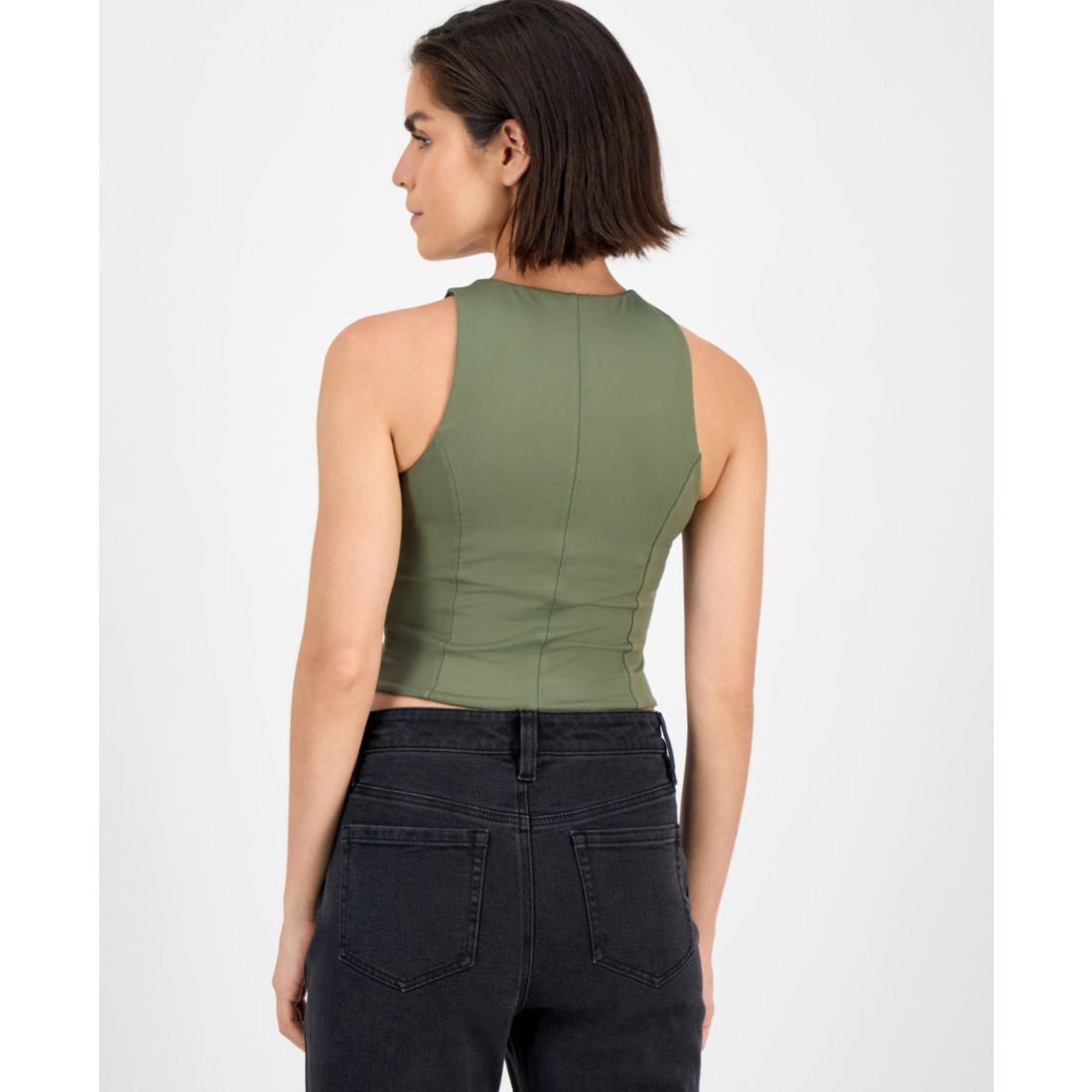 Bar Iii Women's Soft-Seam Corset Tank Top, Exclusively at Macy's