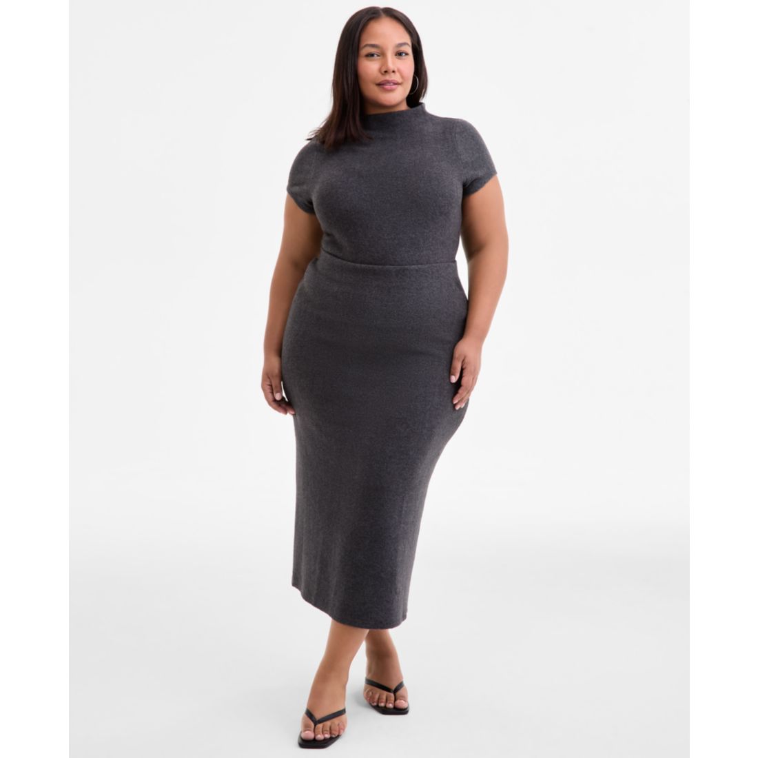 Bar Iii Trendy Plus Size Midi Sweater Skirt, Macy's Exclusive
