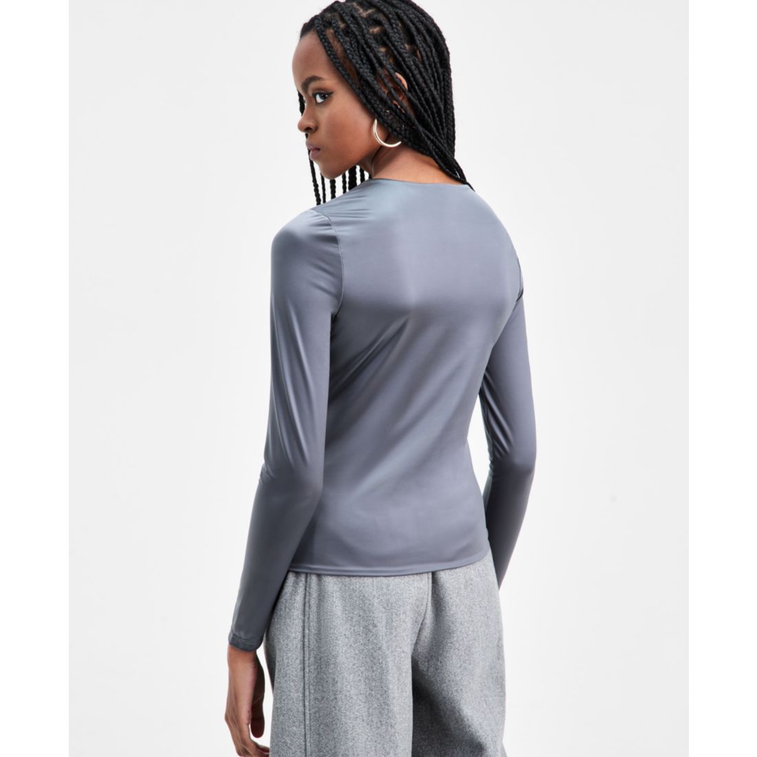 Bar Iii Women's Shine Scoop-Neck Top, Macy's Exclusive