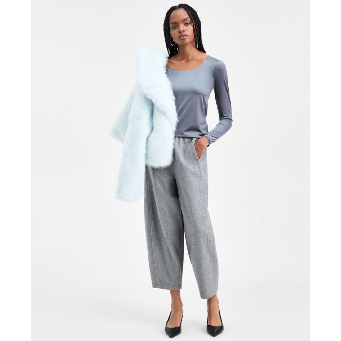 Bar Iii Women's Shine Scoop-Neck Top, Macy's Exclusive