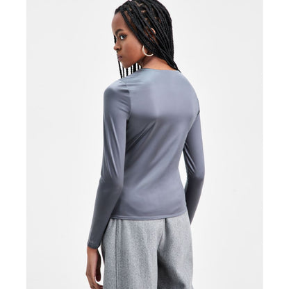 Bar Iii Women's Shine Scoop-Neck Top, Macy's Exclusive
