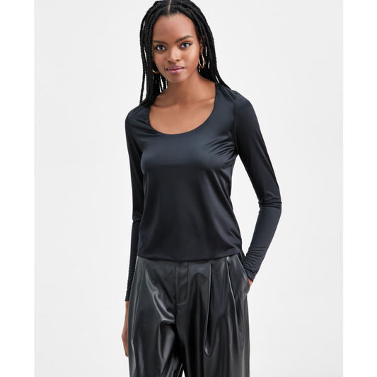Bar Iii Women's Shine Scoop-Neck Top, Macy's Exclusive