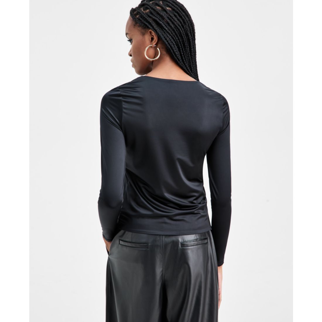 Bar Iii Women's Shine Scoop-Neck Top, Macy's Exclusive