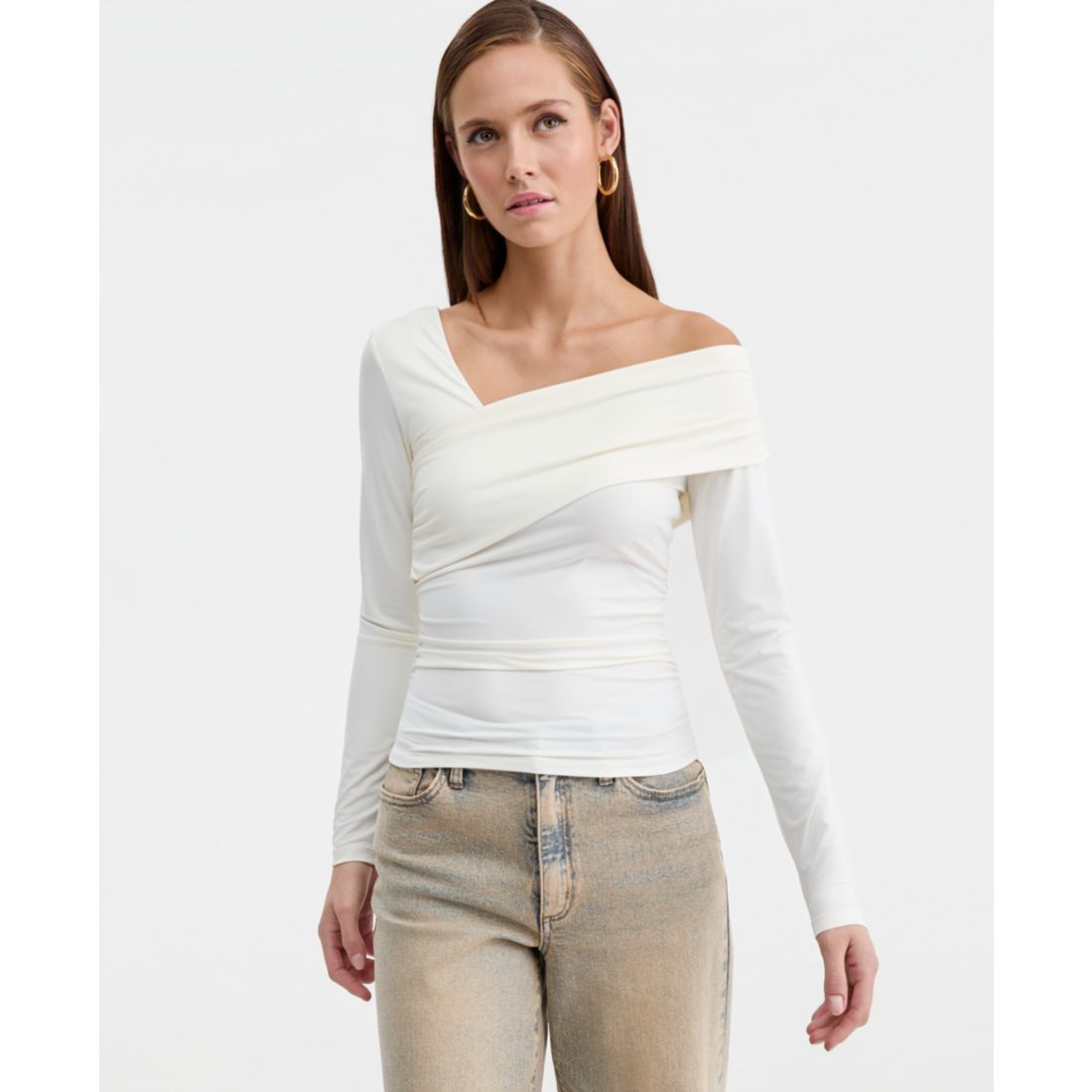 Bar Iii Women's Asymmetric Long-Sleeve Top, Macy's Exclusive