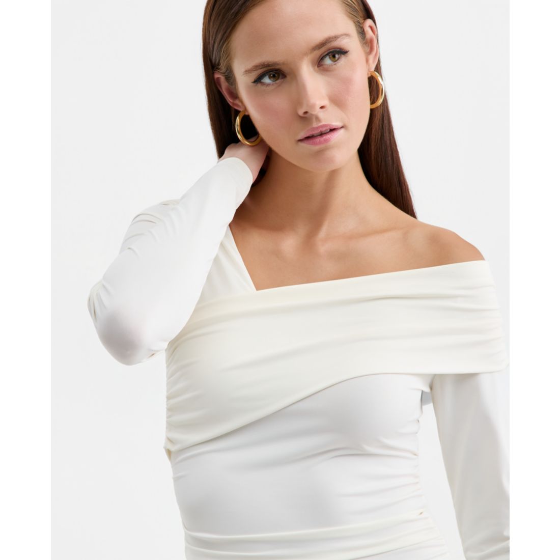 Bar Iii Women's Asymmetric Long-Sleeve Top, Macy's Exclusive