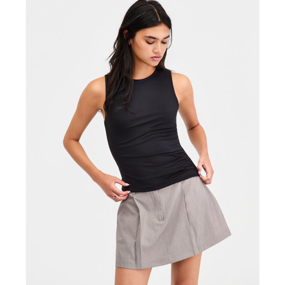 Bar Iii Women's Sleeveless Ruched Top, Macy's Exclusive