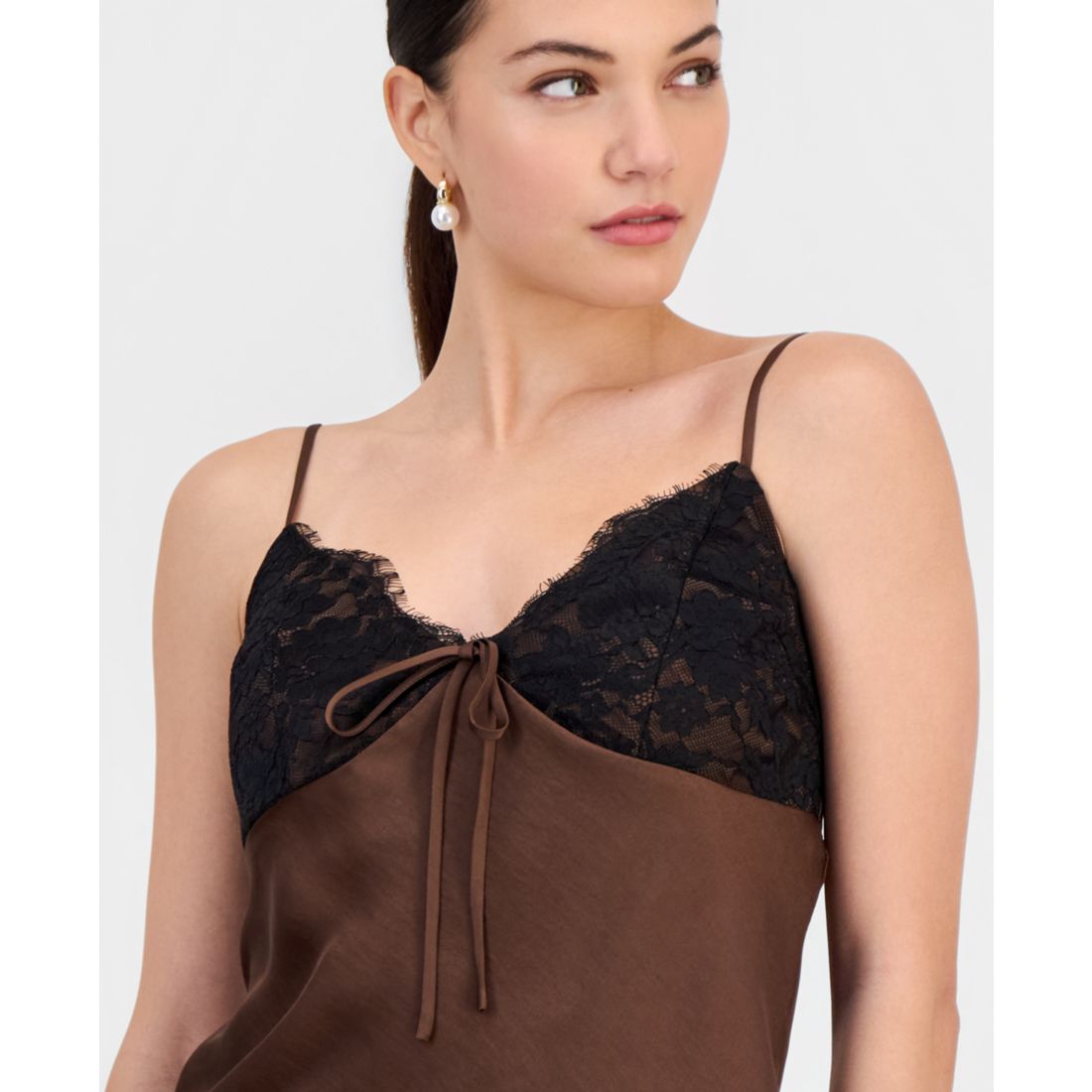 Bar Iii Women's Lace-Trim Cami Top, Macy's Exclusive